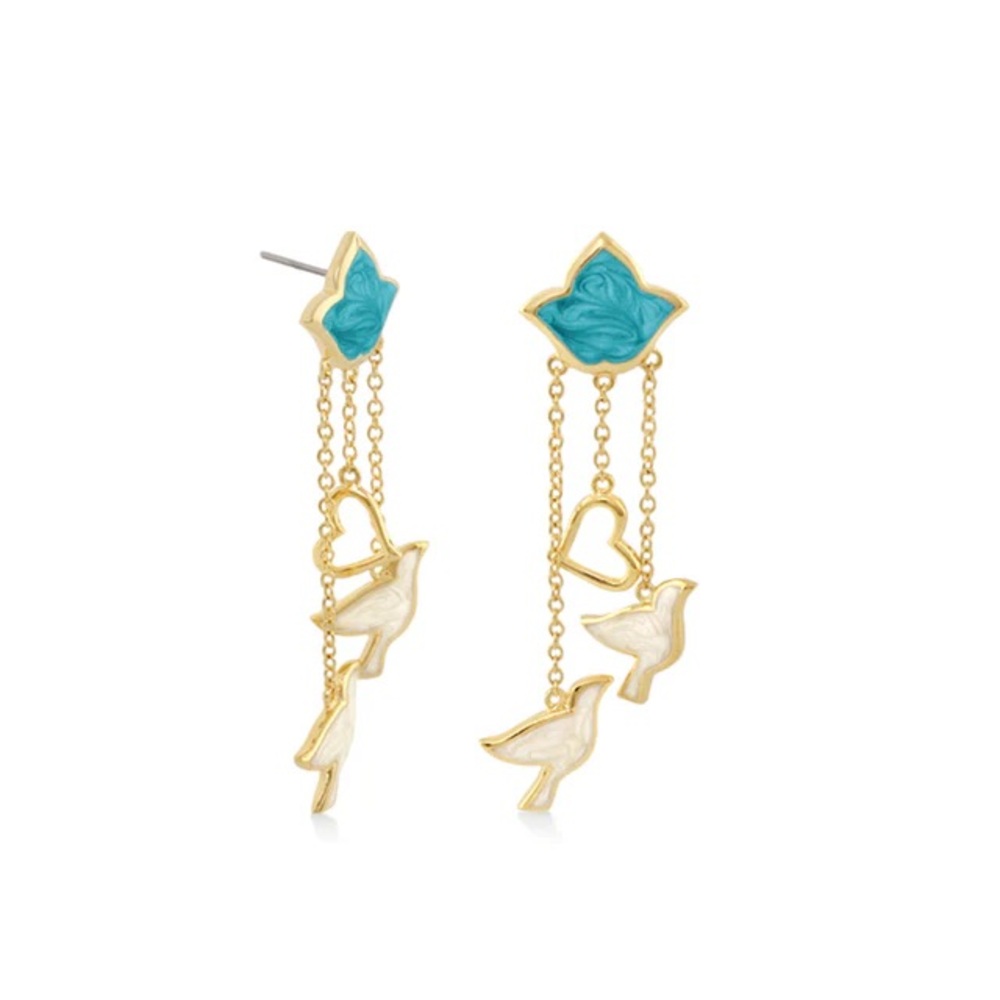 Lauren G Adams Peace & Dove Dangle Earrings - like new